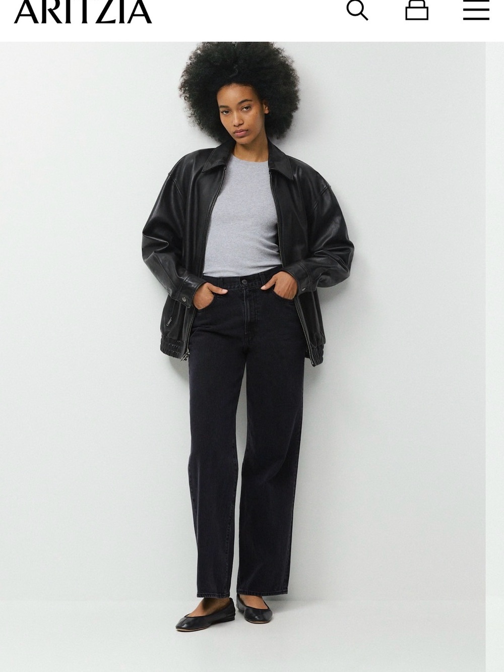 Aritzia Denim Forum Washed Black High-Rise Wide Leg Jeans - Picture 2 of 6
